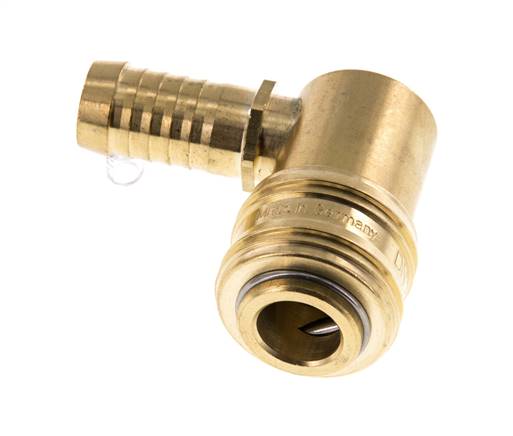 Laiton DN 7.2 (Euro) Manchon d'accouplement d'air 13 mm Pilier de tuyau 90-deg