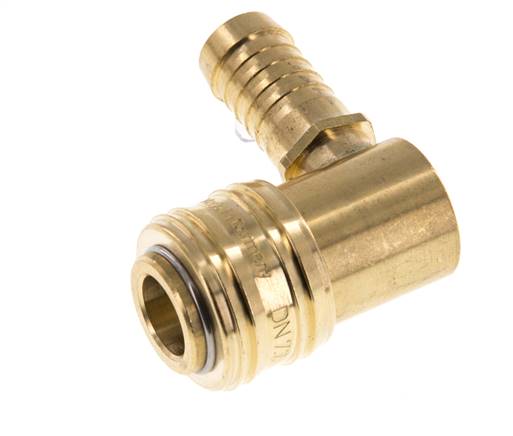 Laiton DN 7.2 (Euro) Manchon d'accouplement d'air 13 mm Pilier de tuyau 90-deg