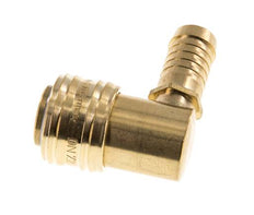 Laiton DN 7.2 (Euro) Manchon d'accouplement d'air 13 mm Pilier de tuyau 90-deg