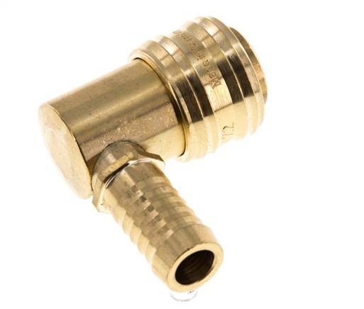 Laiton DN 7.2 (Euro) Manchon d'accouplement d'air 13 mm Pilier de tuyau 90-deg