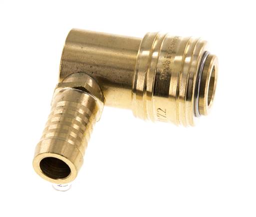 Laiton DN 7.2 (Euro) Manchon d'accouplement d'air 13 mm Pilier de tuyau 90-deg