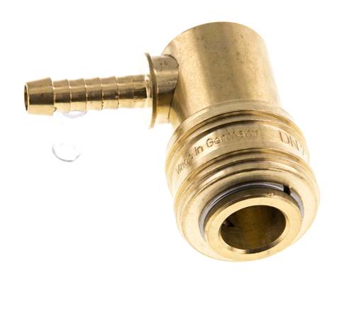 Laiton DN 7.2 (Euro) Manchon d'accouplement d'air 6 mm Pilier de tuyau 90-deg