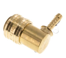 Laiton DN 7.2 (Euro) Manchon d'accouplement d'air 6 mm Pilier de tuyau 90-deg