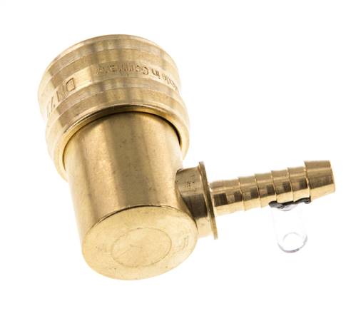 Laiton DN 7.2 (Euro) Manchon d'accouplement d'air 6 mm Pilier de tuyau 90-deg