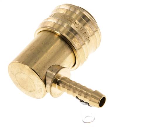 Laiton DN 7.2 (Euro) Manchon d'accouplement d'air 6 mm Pilier de tuyau 90-deg