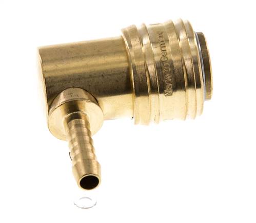 Laiton DN 7.2 (Euro) Manchon d'accouplement d'air 6 mm Pilier de tuyau 90-deg