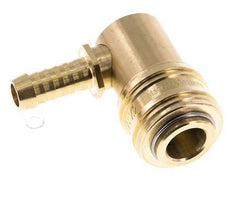 Brass DN 7.2 (Euro) Air Coupling Socket 9 mm Hose Pillar 90-deg
