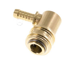 Brass DN 7.2 (Euro) Air Coupling Socket 9 mm Hose Pillar 90-deg