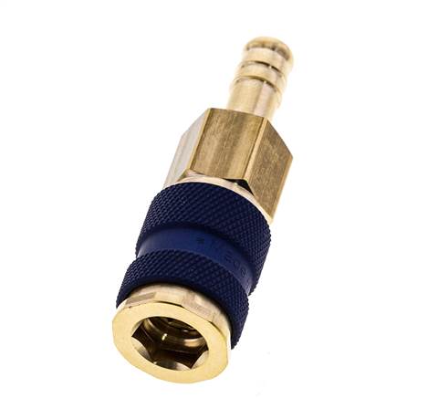 Laiton DN 7.2 (Euro) Douille de couplage d'air à code bleu Pilier de tuyau de 9 mm