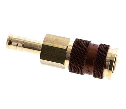Laiton DN 7.2 (Euro) Douille de couplage d'air à code brun Pilier de tuyau de 9 mm