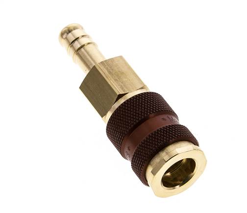 Laiton DN 7.2 (Euro) Douille de couplage d'air à code brun Pilier de tuyau de 9 mm