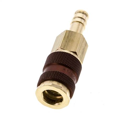 Laiton DN 7.2 (Euro) Douille de couplage d'air à code brun Pilier de tuyau de 9 mm