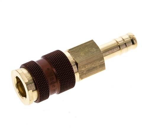 Laiton DN 7.2 (Euro) Douille de couplage d'air à code brun Pilier de tuyau de 9 mm