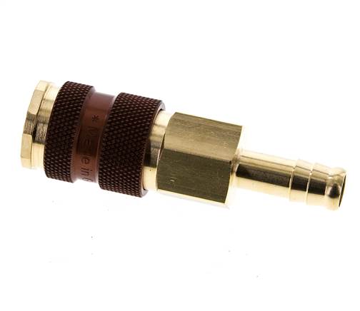 Laiton DN 7.2 (Euro) Douille de couplage d'air à code brun Pilier de tuyau de 9 mm