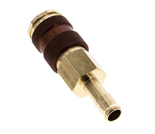 Laiton DN 7.2 (Euro) Douille de couplage d'air à code brun Pilier de tuyau de 9 mm