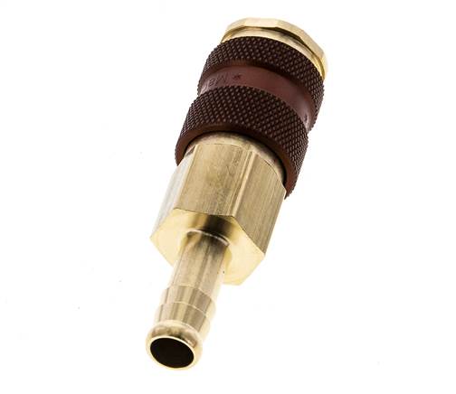 Laiton DN 7.2 (Euro) Douille de couplage d'air à code brun Pilier de tuyau de 9 mm