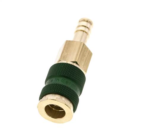 Laiton DN 7.2 (Euro) Douille de couplage d'air à code vert Pilier de tuyau de 9 mm