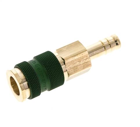 Laiton DN 7.2 (Euro) Douille de couplage d'air à code vert Pilier de tuyau de 9 mm