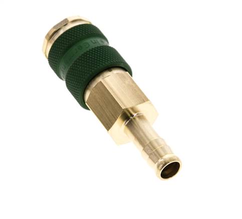 Laiton DN 7.2 (Euro) Douille de couplage d'air à code vert Pilier de tuyau de 9 mm
