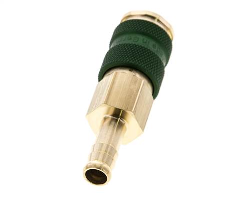 Laiton DN 7.2 (Euro) Douille de couplage d'air à code vert Pilier de tuyau de 9 mm