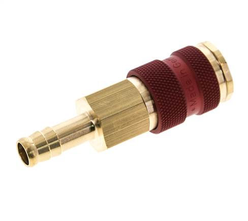 Laiton DN 7.2 (Euro) Douille de couplage d'air à code rouge Pilier de tuyau de 9 mm