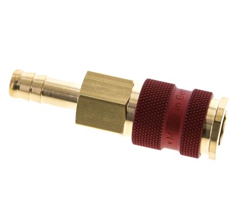 Laiton DN 7.2 (Euro) Douille de couplage d'air à code rouge Pilier de tuyau de 9 mm