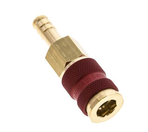 Laiton DN 7.2 (Euro) Douille de couplage d'air à code rouge Pilier de tuyau de 9 mm