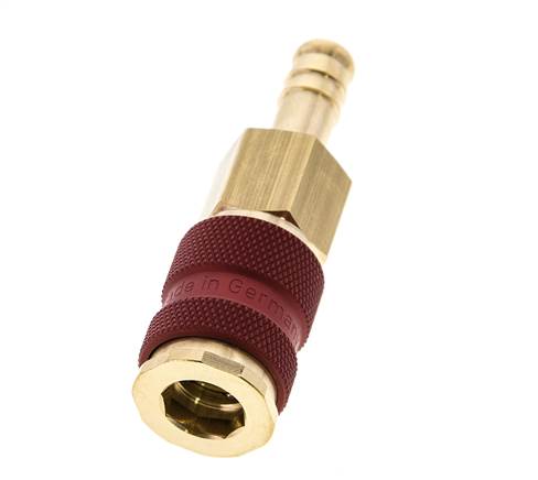 Laiton DN 7.2 (Euro) Douille de couplage d'air à code rouge Pilier de tuyau de 9 mm