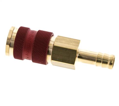 Laiton DN 7.2 (Euro) Douille de couplage d'air à code rouge Pilier de tuyau de 9 mm