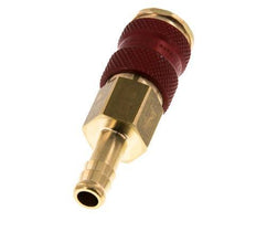 Laiton DN 7.2 (Euro) Douille de couplage d'air à code rouge Pilier de tuyau de 9 mm