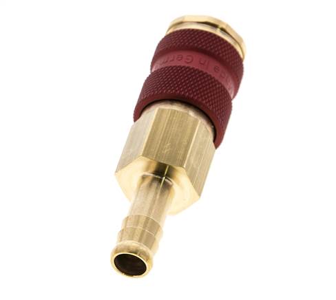 Laiton DN 7.2 (Euro) Douille de couplage d'air à code rouge Pilier de tuyau de 9 mm