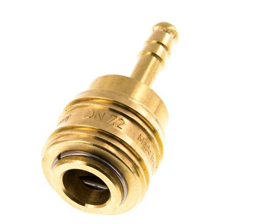 Laiton DN 7.2 (Euro) Raccord d'air Douille 6 mm Colonne de tuyau Double obturation