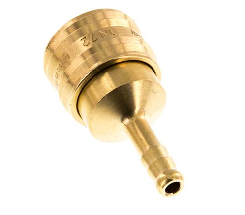 Laiton DN 7.2 (Euro) Raccord d'air Douille 6 mm Colonne de tuyau Double obturation