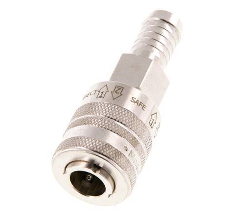 Nickel-plated Brass DN 7.8 Safety Air Coupling Socket 13 mm Hose Pillar