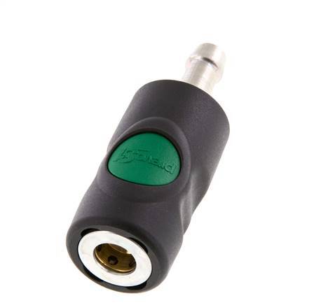 Composite material DN 7.4 Safety Air Coupling Socket with Push Button 10 mm Hose Pillar