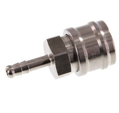 Stainless steel DN 7.2 (Euro) Air Coupling Socket 6 mm Hose Pillar Double Shut-Off