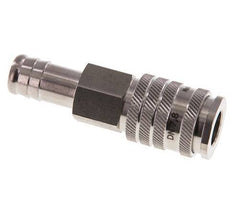 Stainless steel DN 7.8 Air Coupling Socket 13 mm Hose Pillar Double Shut-Off