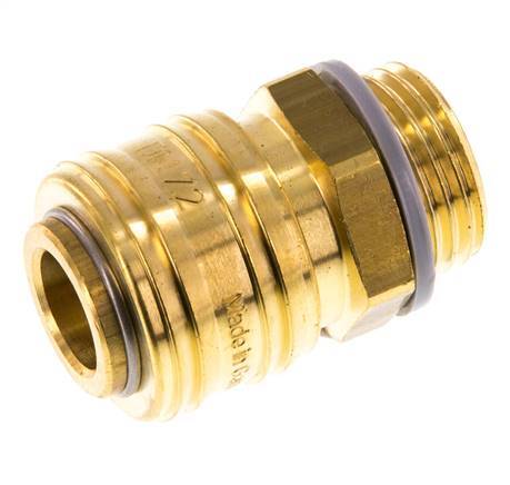 Laiton DN 7.2 (Euro) Air Coupling Socket G 1/2 inch Male HEX 24
