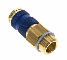 Coupleur d'air en laiton DN 7.2 (Euro) à code bleu Prise femelle G 1/2 pouce mâle
