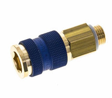 Coupleur d'air en laiton DN 7.2 (Euro) à code bleu Prise femelle G 1/4 pouce mâle
