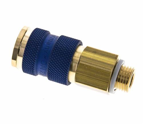 Coupleur d'air en laiton DN 7.2 (Euro) à code bleu Prise femelle G 1/4 pouce mâle
