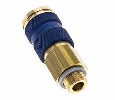Coupleur d'air en laiton DN 7.2 (Euro) à code bleu Prise femelle G 1/4 pouce mâle