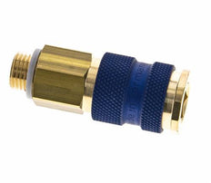Coupleur d'air en laiton DN 7.2 (Euro) à code bleu Prise femelle G 1/4 pouce mâle