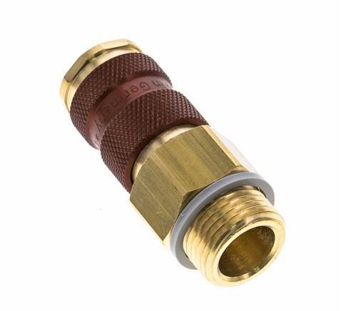 Brass DN 7.2 (Euro) Brown-Coded Air Coupling Socket G 1/2 inch Male