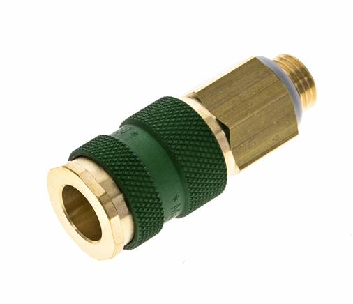 Coupleur d'air en laiton DN 7.2 (Euro) à code vert Prise femelle G 1/4 pouce mâle