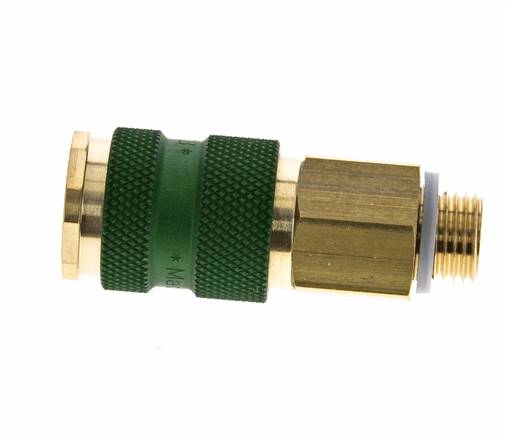 Coupleur d'air en laiton DN 7.2 (Euro) à code vert Prise femelle G 1/4 pouce mâle