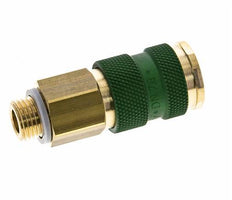 Brass DN 7.2 (Euro) Green-Coded Air Coupling Socket G 1/4 inch Male