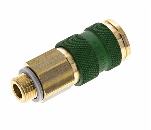 Coupleur d'air en laiton DN 7.2 (Euro) à code vert Prise femelle G 1/4 pouce mâle