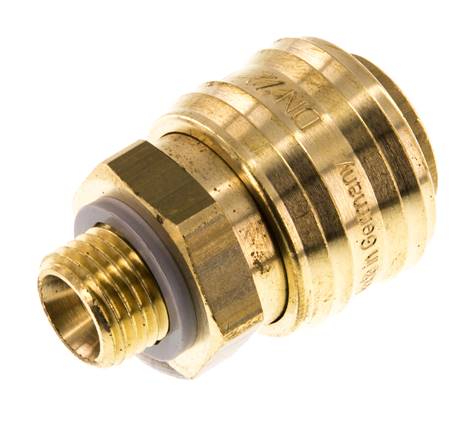 Coupleur pneumatique en laiton DN 7.2 (Euro) Douille G 1/4 pouce mâle à double obturation