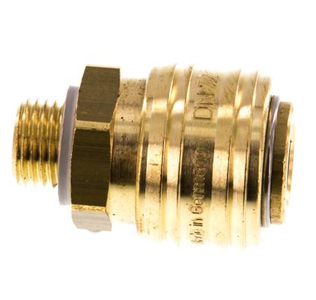 Coupleur pneumatique en laiton DN 7.2 (Euro) Douille G 1/4 pouce mâle à double obturation